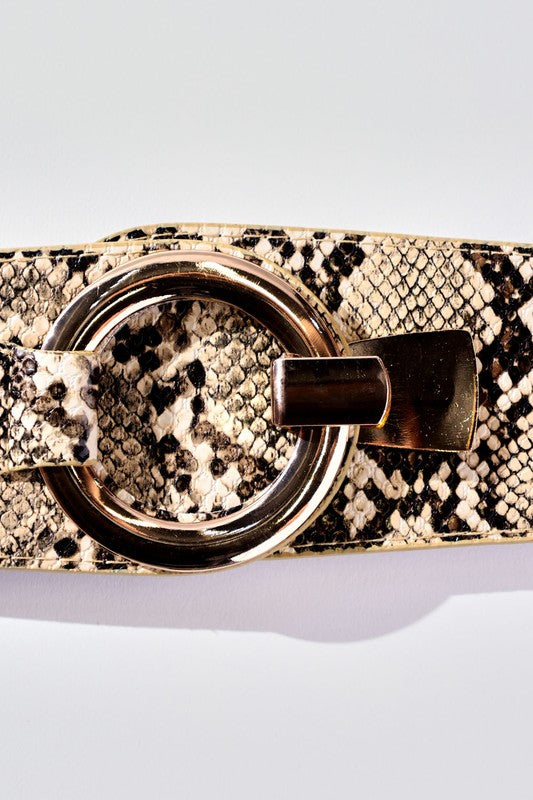 SNAKE PRINT FASHION BELT