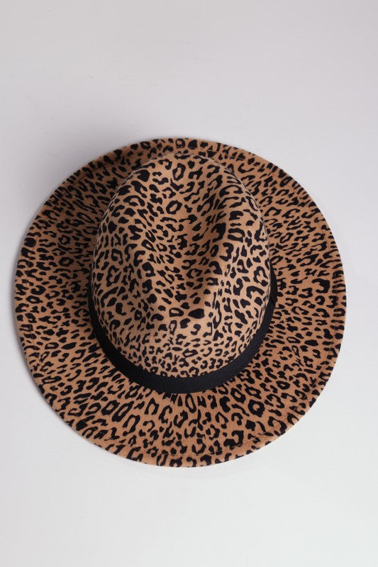 LEOPARD PRINT GATSBY STYLE FEDORA