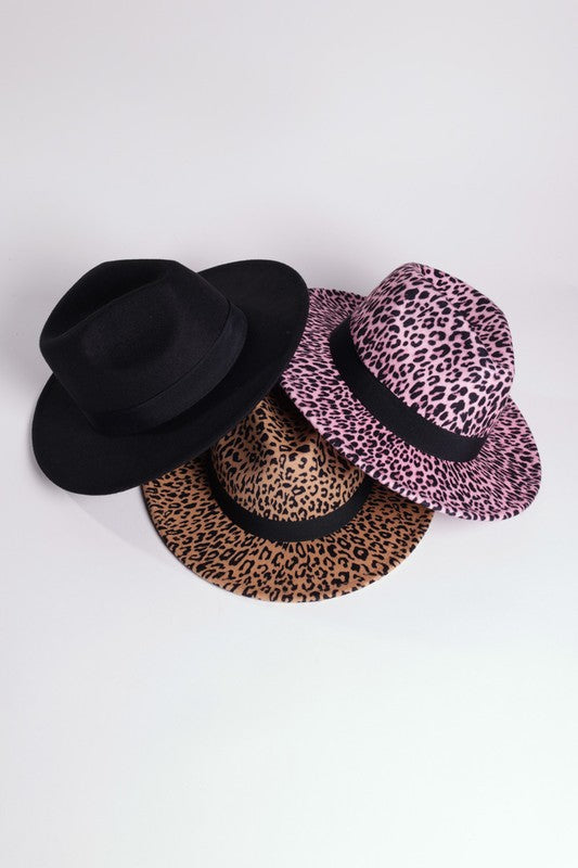 LEOPARD PRINT GATSBY STYLE FEDORA