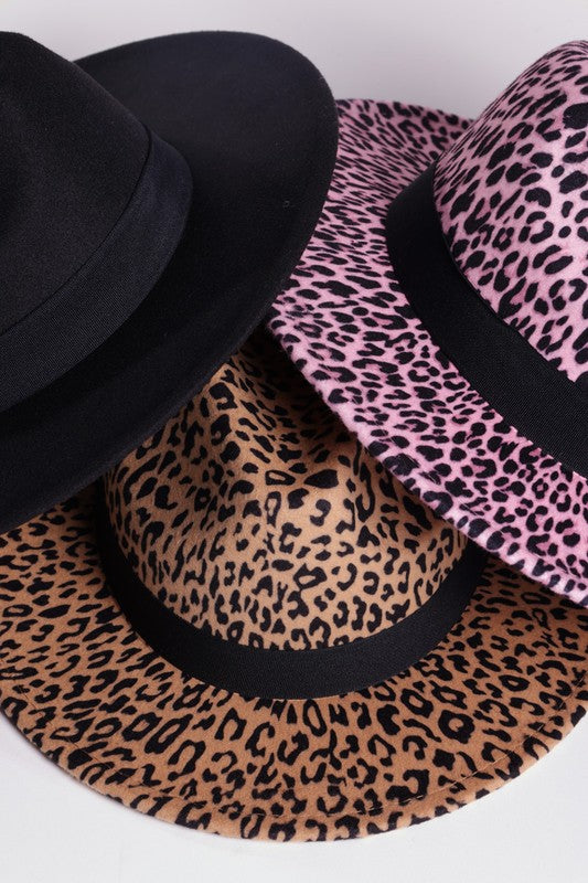 LEOPARD PRINT GATSBY STYLE FEDORA