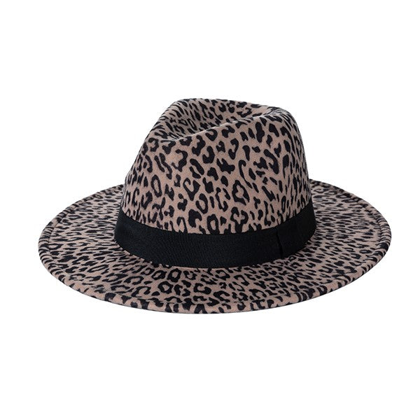 LEOPARD PRINT GATSBY STYLE FEDORA