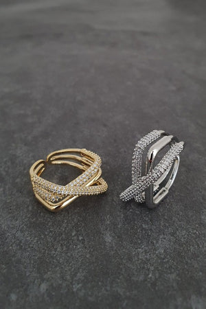 Cubic Zirconia Multi Twist Pave Ring