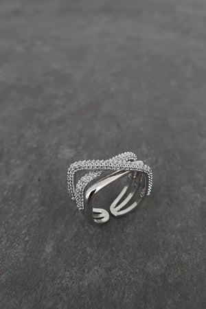 Cubic Zirconia Multi Twist Pave Ring