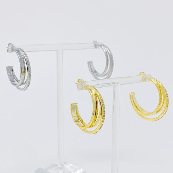 Irene Dimensional Hoop Earrings