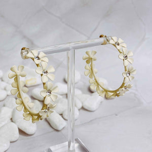 Muted Flower Hoop Earrings