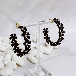 Muted Flower Hoop Earrings