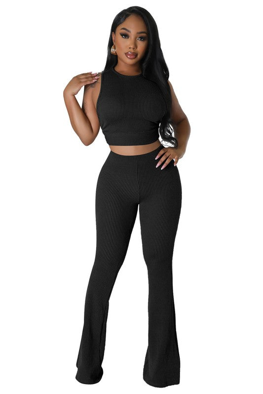 FASHION WOMEN TWO PIECE PANTS SET