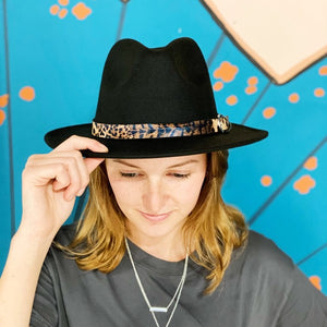 Leopard Band Fedora Hat