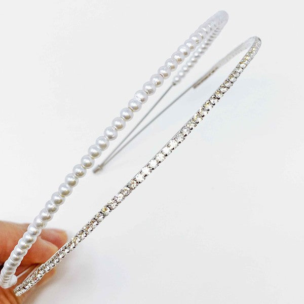 Pearls And Diamond Duo Headband