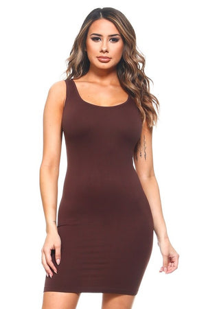 Womens Solid Color Tank Dress