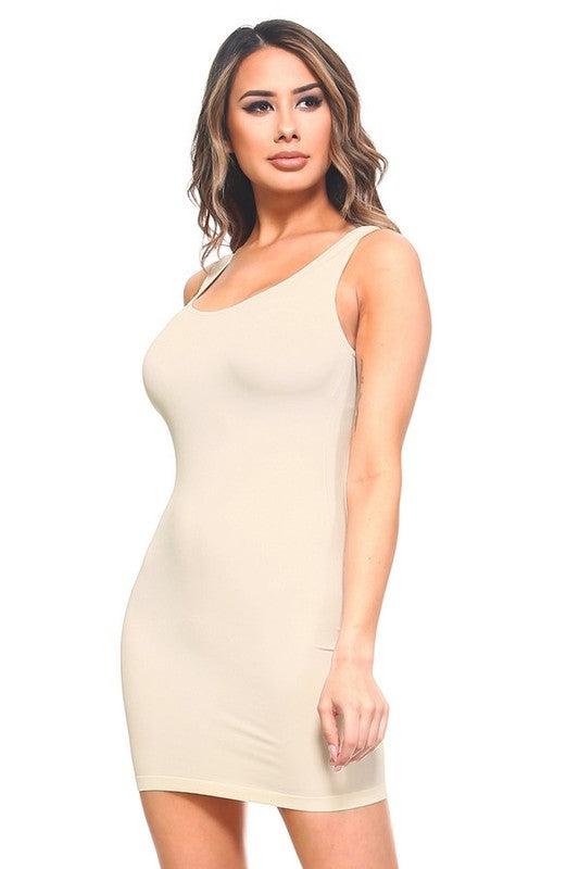 Womens Solid Color Tank Dress