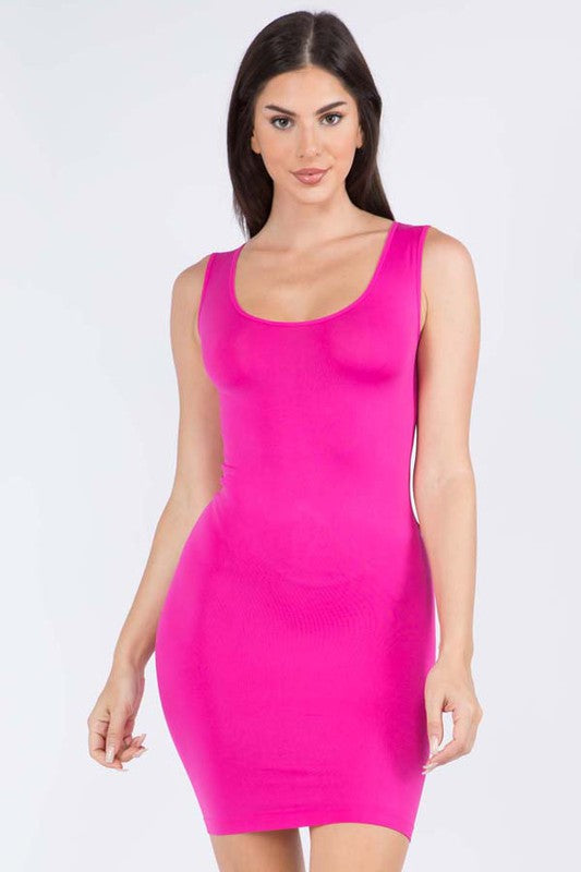 Womens Solid Color Tank Dress