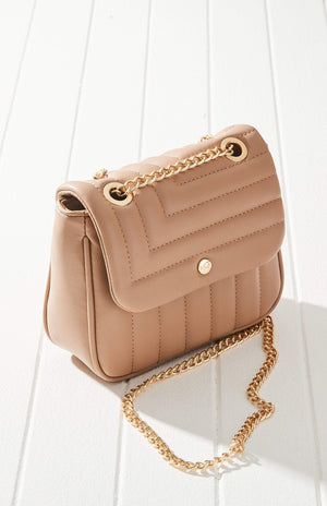 Vegan Leather Quilted Flap Bag