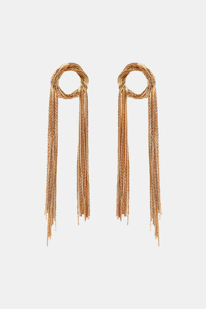 Round Shape Fringed Copper Earrings