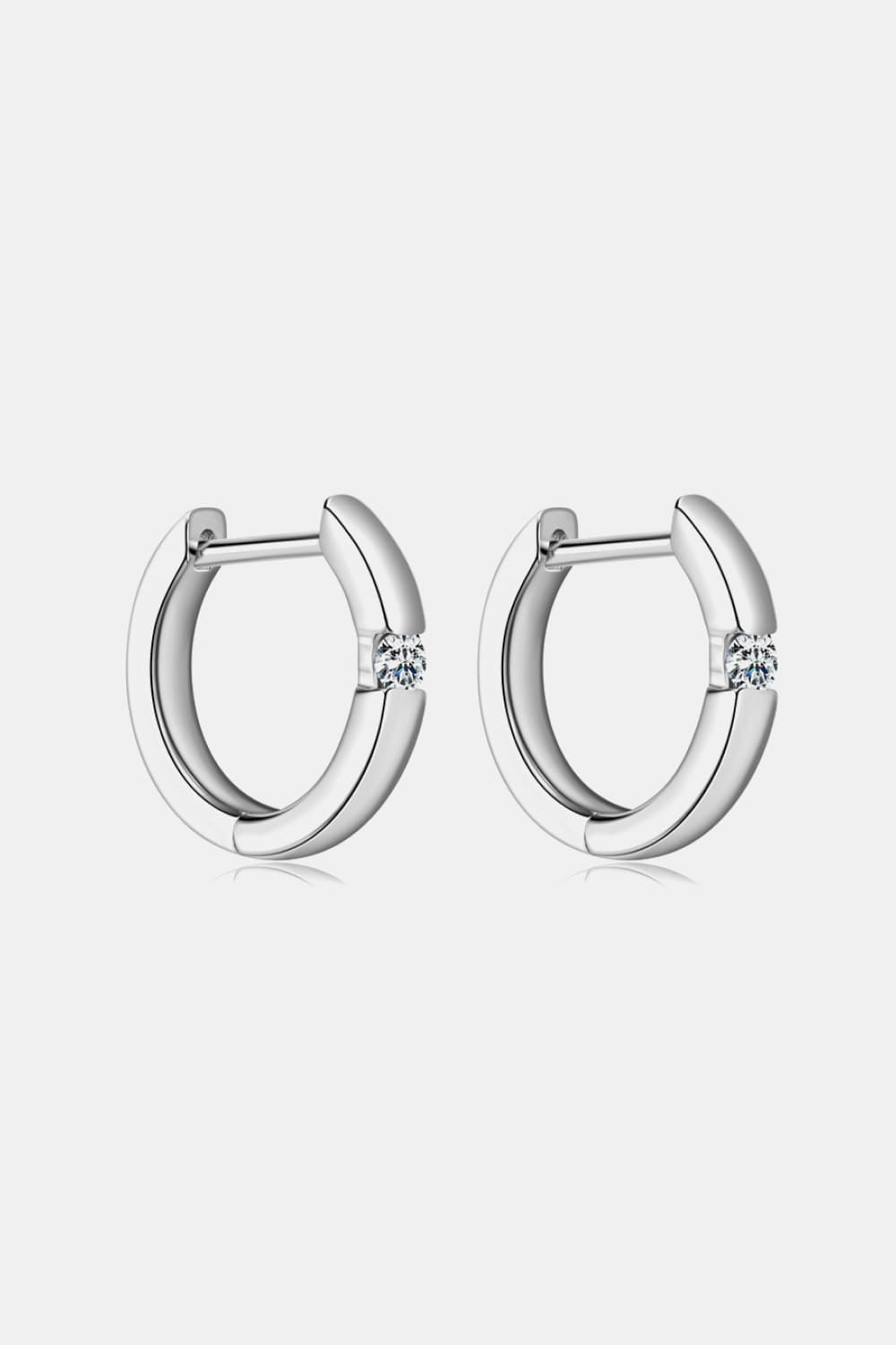 Moissanite 925 Sterling Silver Huggie Earrings