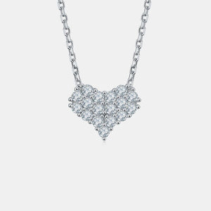 Moissanite 925 Sterling Silver Heart Necklace